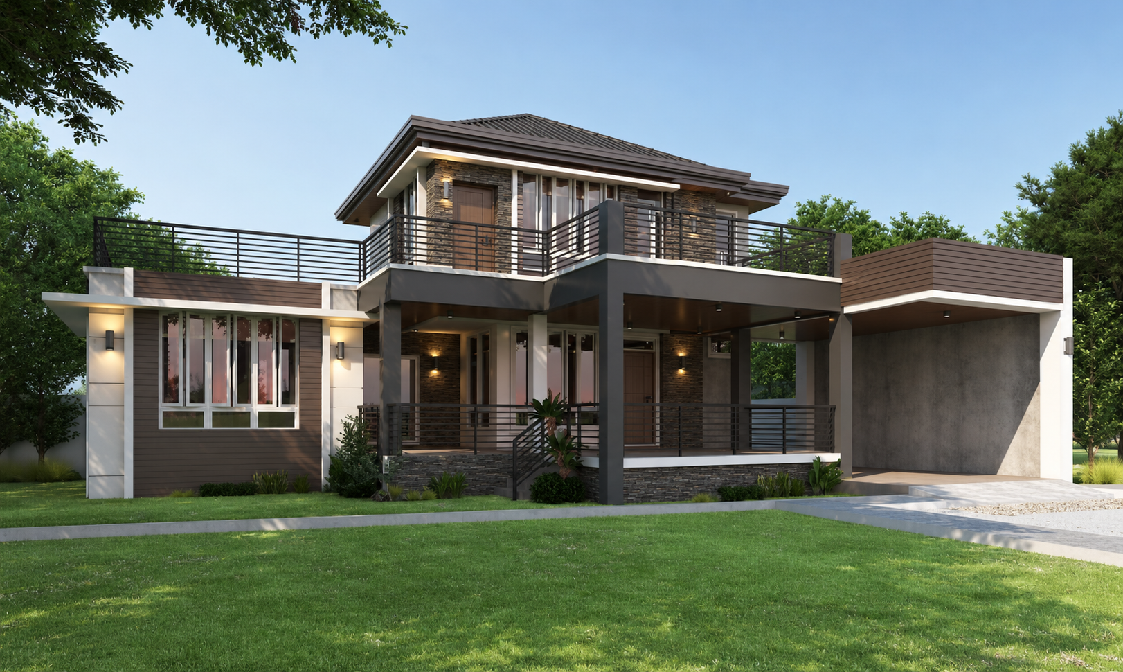 Modern two-storey home designed and built by DM ARC