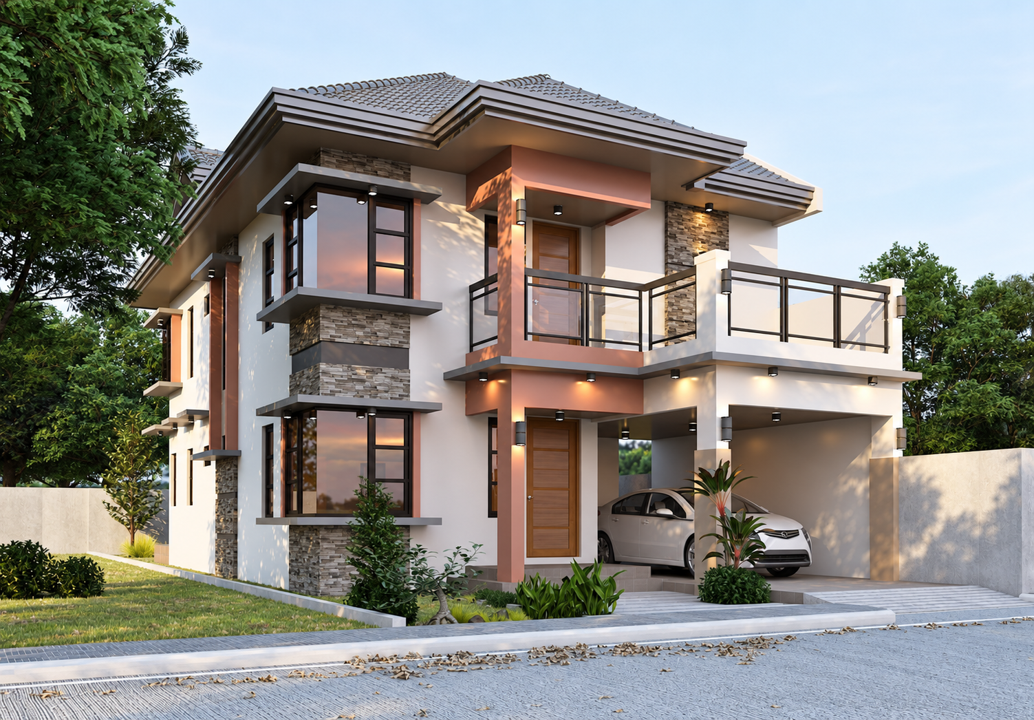 Two-storey residence designed by DM ARC Construction